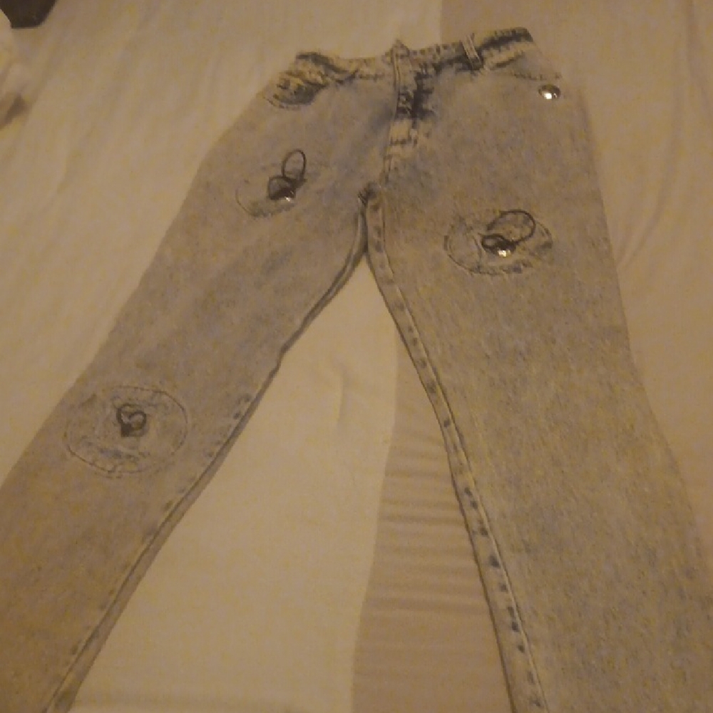 Frederick's of Hollywood Light Gray Straight Leg Jeans